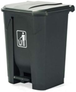 [BAS-15L C/T P GR] BASURERO 15L PLAST C/T PEDAL GRIS CX1