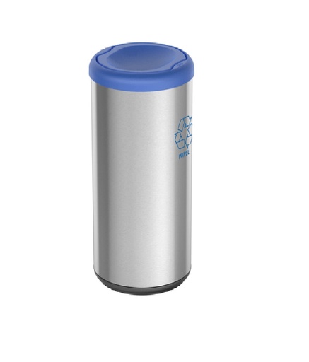 [BAS-40L C/T RD AZ] BASURERO 40L METAL RD C/T AZUL CX1