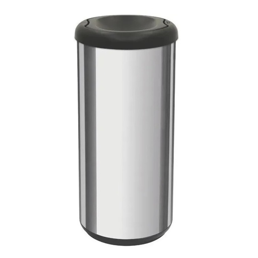 [BAS-40L C/T RD NE] BASURERO 40L METAL RD C/T NEGR CX1