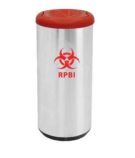 [BAS-40L C/T RD RO] BASURERO 40L METAL RD C/T ROJO CX1