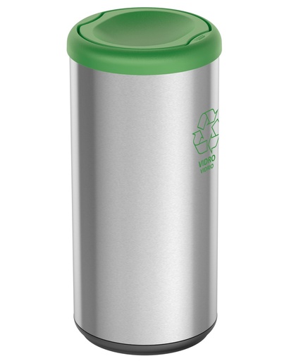 [BAS-40L C/T RD VE] BASURERO 40L METAL RD C/T VERD CX1