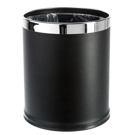 [BAS-8L S/T RD NG] BASURERO 8L METAL RD NEGRO CX1