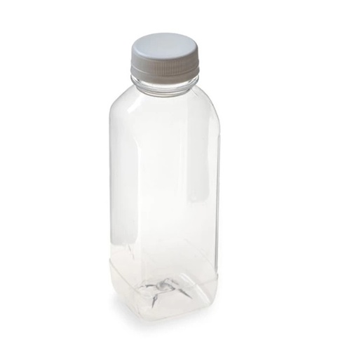[BOTELLA CUADR 8OZ] BOTELLA TRANSP C/TAPA 8OZ CX1