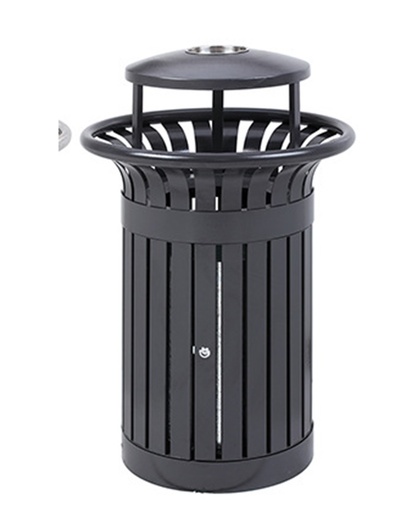[BAS-350L C/T RD NEG] BASURERO 350L NEGRO REDONDO CX1