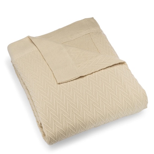 [FRAZADA ALGODON KING] FRAZADA ALGODON CREMA KING CX1