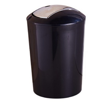[BAS-10L C/T  RD NG] BASURERO 10L PLAST RD NEGRO CX1