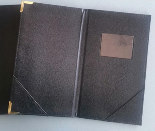 [LIBRETA CUENTA 23CMS] PORTA CUENTA CUERINA NEGRA 23CMS CX1