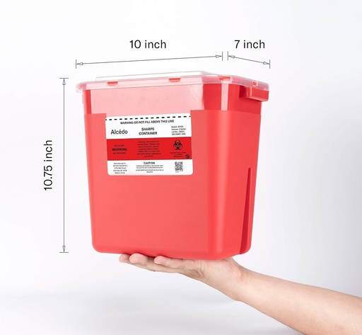 [BAS-8L RO] BASURERO 8L PLASTICO PUNZO CORTANTE ROJO CX1